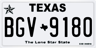 TX license plate BGV9180
