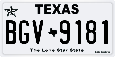 TX license plate BGV9181
