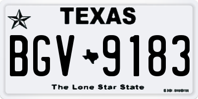TX license plate BGV9183