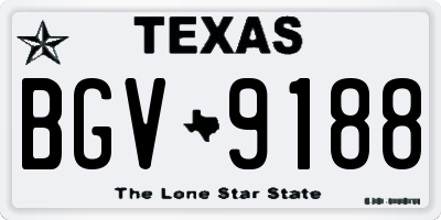 TX license plate BGV9188