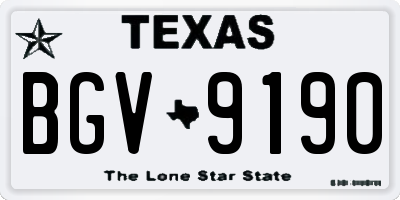 TX license plate BGV9190