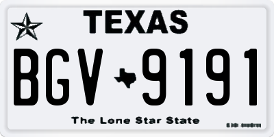 TX license plate BGV9191
