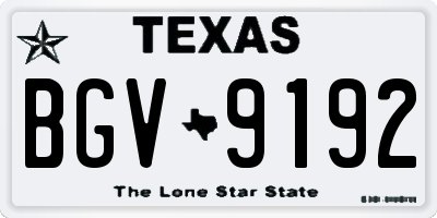 TX license plate BGV9192