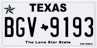 TX license plate BGV9193