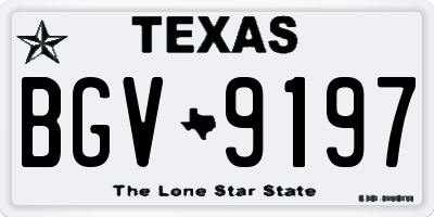 TX license plate BGV9197