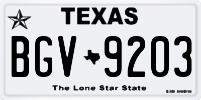 TX license plate BGV9203