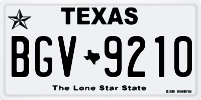 TX license plate BGV9210