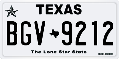 TX license plate BGV9212