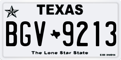 TX license plate BGV9213