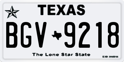 TX license plate BGV9218