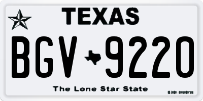 TX license plate BGV9220