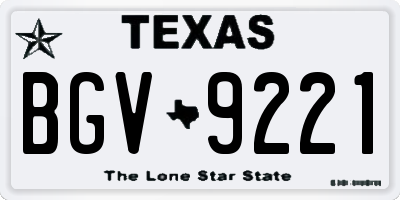 TX license plate BGV9221