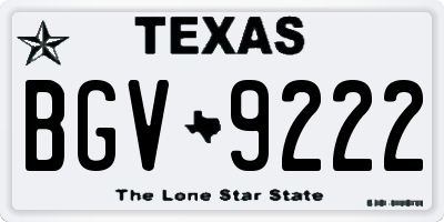 TX license plate BGV9222