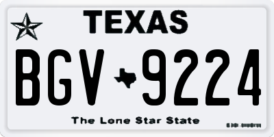 TX license plate BGV9224