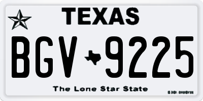 TX license plate BGV9225