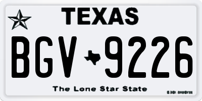 TX license plate BGV9226