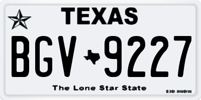 TX license plate BGV9227