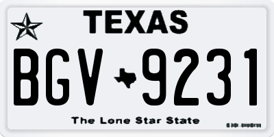 TX license plate BGV9231