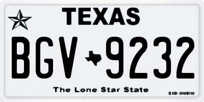 TX license plate BGV9232