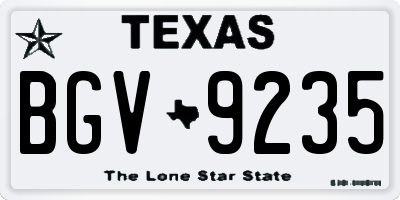 TX license plate BGV9235