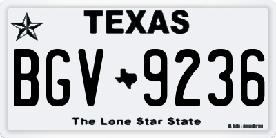 TX license plate BGV9236