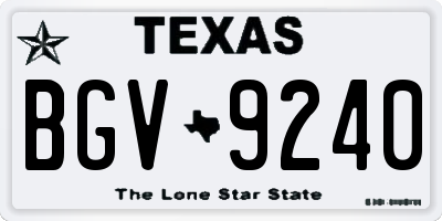 TX license plate BGV9240