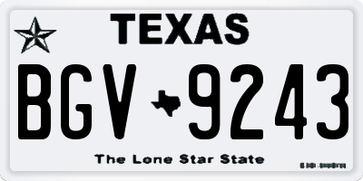 TX license plate BGV9243