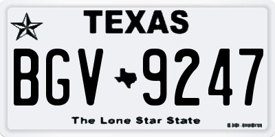 TX license plate BGV9247