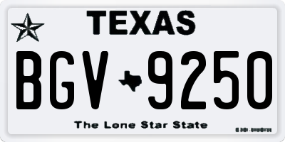 TX license plate BGV9250