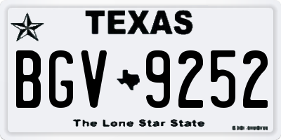 TX license plate BGV9252