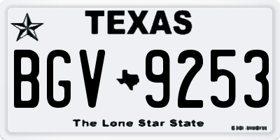 TX license plate BGV9253