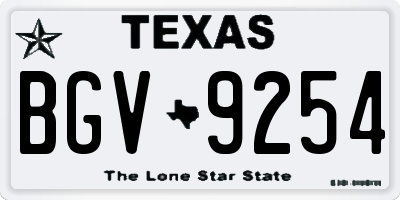 TX license plate BGV9254