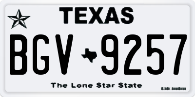 TX license plate BGV9257