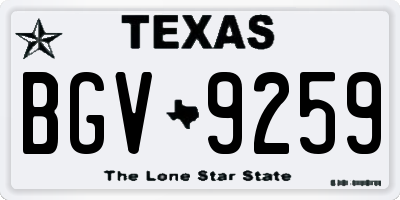 TX license plate BGV9259