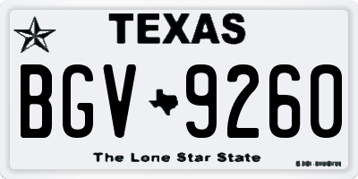 TX license plate BGV9260