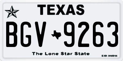 TX license plate BGV9263