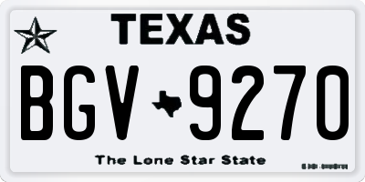 TX license plate BGV9270