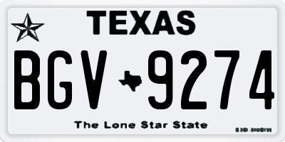 TX license plate BGV9274