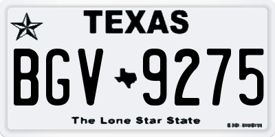 TX license plate BGV9275