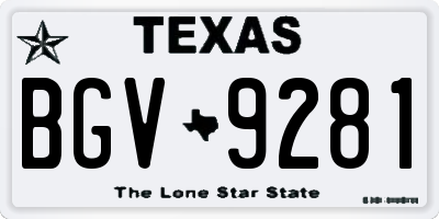 TX license plate BGV9281
