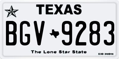 TX license plate BGV9283