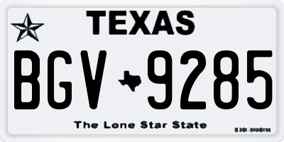 TX license plate BGV9285