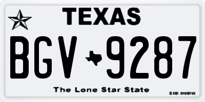 TX license plate BGV9287