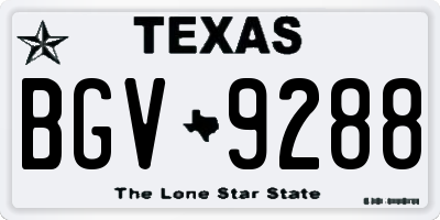 TX license plate BGV9288