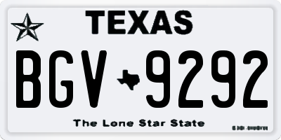 TX license plate BGV9292