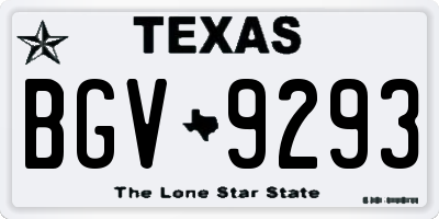 TX license plate BGV9293