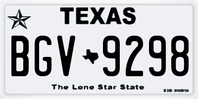 TX license plate BGV9298
