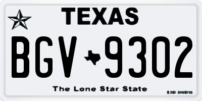 TX license plate BGV9302