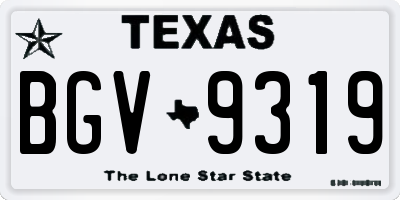 TX license plate BGV9319