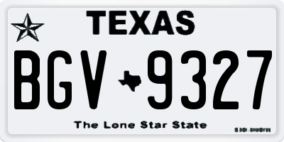 TX license plate BGV9327